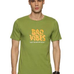 IMPACKT Olive Slim Fit Printed Cotton Crew T-Shirt-image-0