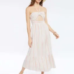 Forever 21 Beige Cotton Empire-line Striped Dress-picture-47