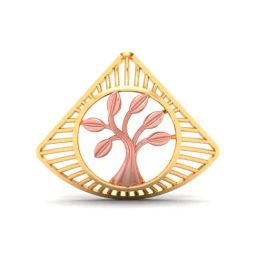 P.C. Chandra Jewellers 14k Yellow Gold Triangle Shape A Tree Pendant-image-20