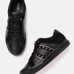 Geox Women Black Leather Sneakers-image-17