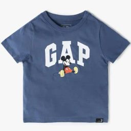 GAP Boys Blue Cotton Graphic T-Shirt-image-100