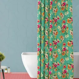 ArtzFolio Green & Pink Waterproof Shower Curtain-image-89