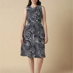 Allen Solly Black Printed A Line Dress-image-41
