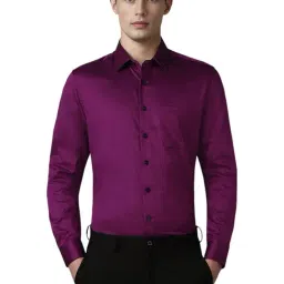 Louis Philippe Purple Cotton Slim Fit Shirt-picture-29