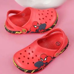 Kidsville Red Spiderman Printed Back Strap Clogs-image-90