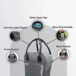 ALLO Insulated Grey Reusable Multipurpose Lunch Bag for Lunch Box with Triple Padding image 3