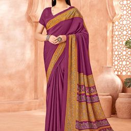 DURGA EMPORIO Solid Saree With Ethnic Motifs Printed Border-7