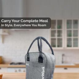 ALLO Insulated Grey Reusable Multipurpose Lunch Bag for Lunch Box with Triple Padding-6