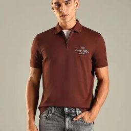 Tommy Hilfiger Brown Cotton Regular Fit Polo T-Shirt-picture-28