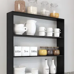 Xtenshion Crafts Black Wood 4 Layer Basic Wall Shelf-23