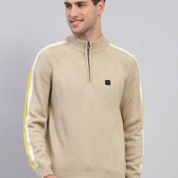 Rock.It Beige Regular Fit Striped Pullover-image-73