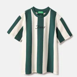 United Colors Of Benetton Boys Green Cotton Regular Fit Striped T-Shirt-picture-7