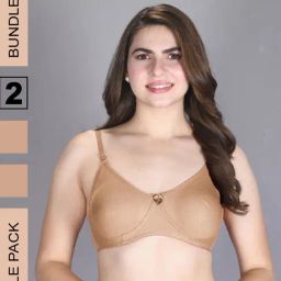 Lux Venus Tan Full Coverage Non-Wired T-Shirt Bra With Adjustable Strap - Pack of 2-picture-30