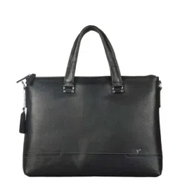 BULCHEE Black Leather Large Laptop Messenger Bag-image-90