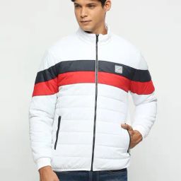 Pepe Jeans White Regular Fit Striped Quilted Jacket-picture-19
