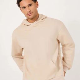 Styli Beige Solid Hooded Sweatshirt-image-18