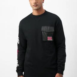 Bewakoof Black Oversized Graphic T-Shirt-image-128