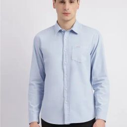 Guess Jeans Light Blue Luxe Cotton Slim Fit Shirt-image-4