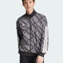 Adidas Black Loose Fit Printed Sports Jacket-image-92