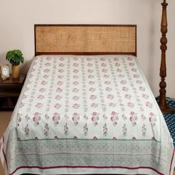 Fabindia Gulbagh Multicolor Cotton Printed 116 TC Single Bed Cover-14