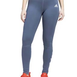 ADIDAS Blue Cotton Plain Sports Leggings-picture-31