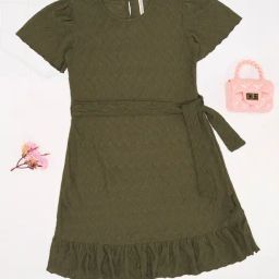 Pantaloons Junior Girls Olive Dress-picture-14