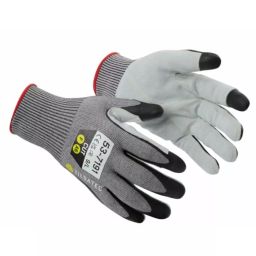 Tilsatec 53-7191 Grey Yarn Cut Resistant Work Gloves Size 11 Foam Nitrile Leather Coating, 53-7191/11-image-29