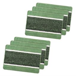 Kuber Industries Green & Black 6 Pieces Striped Anti-Skid Microfiber Door Mats-72