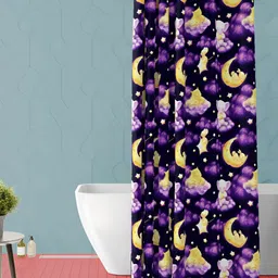 ArtzFolio Purple & Yellow Printed Waterproof Shower Curtain-image-81