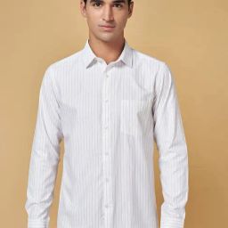 Byford by Pantaloons White Slim Fit Striped Shirt-image-99
