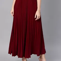 ZWERLON Accordion Pleats Maxi Skirt-image-79