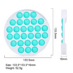 YK Set of 2 Pop It Sensory Fidget Toy Square and Round image 2