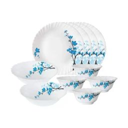 Larah by Borosil White Mimosa Opalware 10 Piece Dinner Set-picture-13