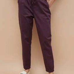 Fame Forever By Lifestyle Maroon Cotton Regular Fit Trousers-image-3