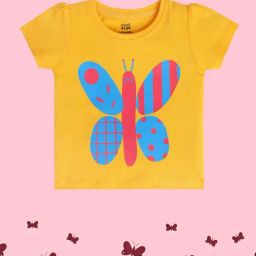 MINIKLUB Kids Mustard Printed Top-image-58