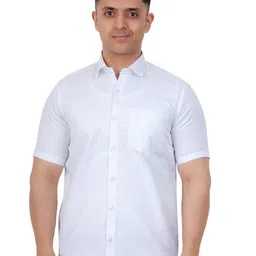 PRAKASAM COTTON Men Slim Fit Solid Spread Collar Formal Shirt-picture-4