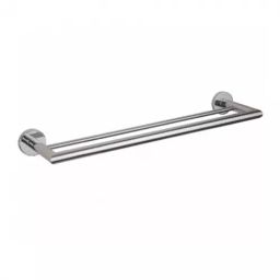PLUMBER Wall Mounted Chrome Finish 600 mm (24 inch) Double Towel Rail, EG-7224-picture-34