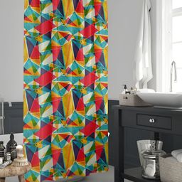 ArtzFolio White & Red Printed Waterproof Shower Curtain-image-84