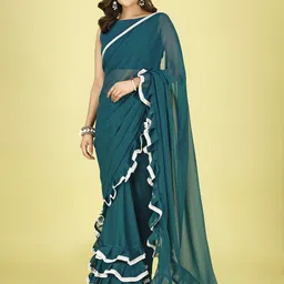 SAREEFLAME Pure Georgette Saree-image-75