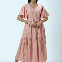 Akkriti by Pantaloons Peach Printed Maxi Dress-image-29