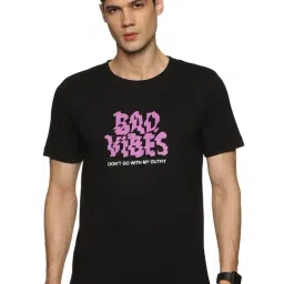 IMPACKT Black Slim Fit Printed Cotton Crew T-Shirt-picture-45
