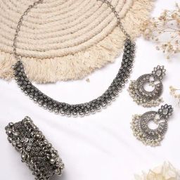Teejh Pitara Collection Madhuri Silver Oxidized Jewellery Set-picture-43