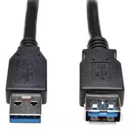 EATON TRIPP LITE USB CABLE, 3.0 TYPE A PLUG-RCPT, 6FT, U324-006-BK-image-2