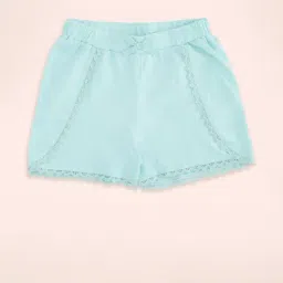 Pantaloons Junior Mint Green Cotton Regular Fit Shorts-picture-6