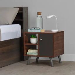 Sleepyhead Bestie Dark Brown & Slate Grey Engineered Wood Bedside Table-image-7