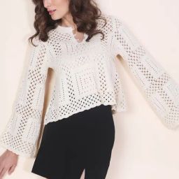 Vero Moda Beige Self Design Pullover-image-97