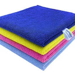 Softspun 40x40 cm 340 GSM Multicolor Microfiber Cloth Pack of 4 Pcs-19
