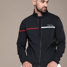 Nautica Striped Applique Front-Open Sweatshirt-picture-14