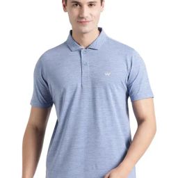 Wildcraft Blue Regular Fit Texture Polo T-Shirt-image-42