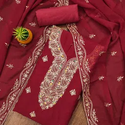 KALINI Embroidered Zari Unstitched Dress Material-picture-43